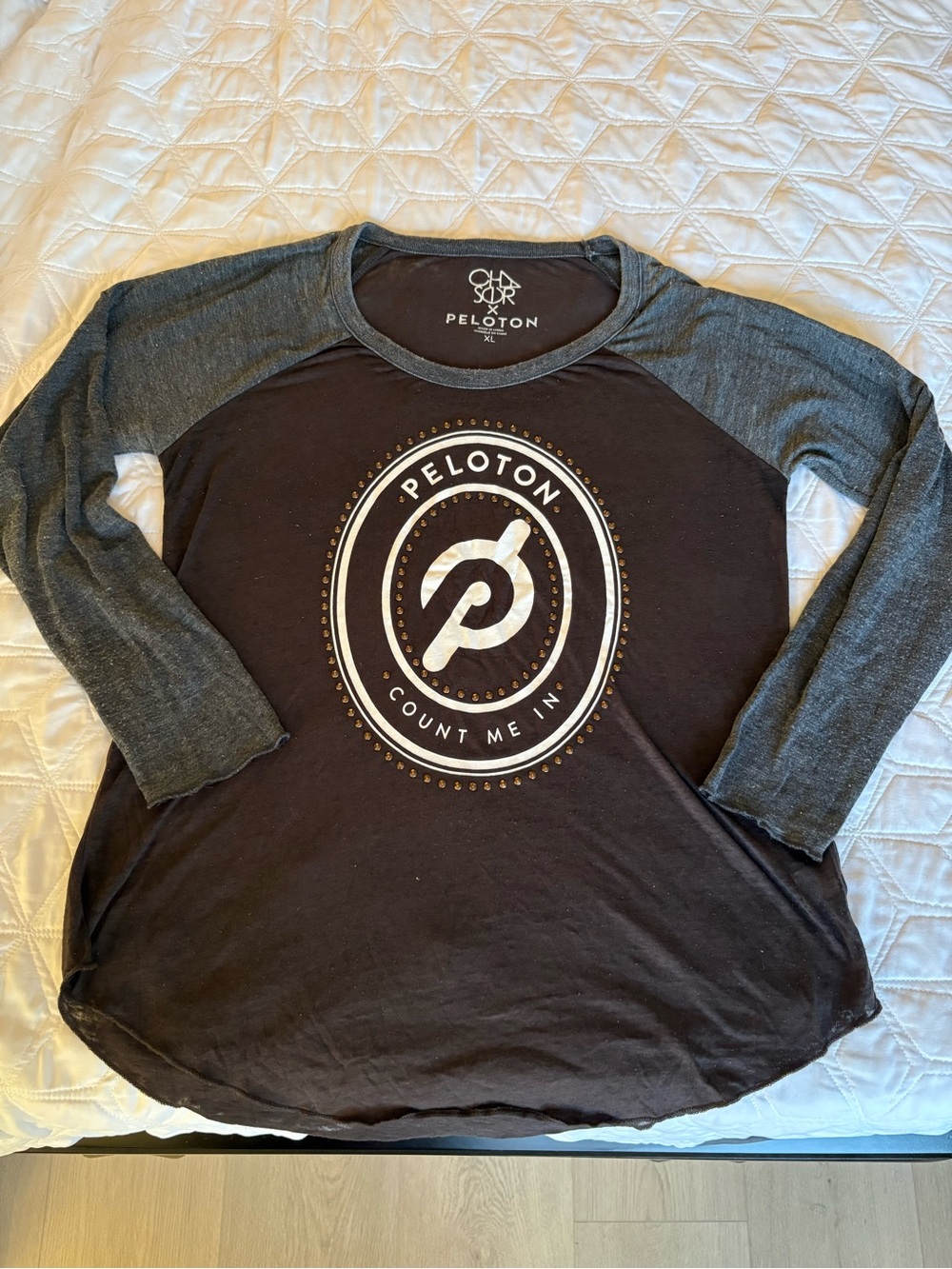Peloton Logo with Studded Detail Long-Sleeve Tee (XL)